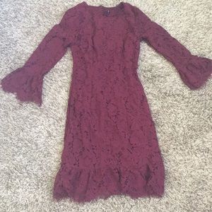 Lulus Lace Burgundy Dress